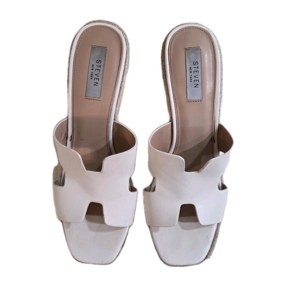 Steven New York Women's White Wedges, Size 10 - Picture 2 of 6
